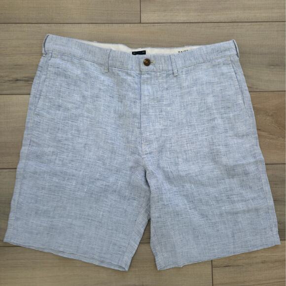 J.Crew 9" Linen Short Navy/White Bermuda Short Men Sz 36 - Picture 6 of 8